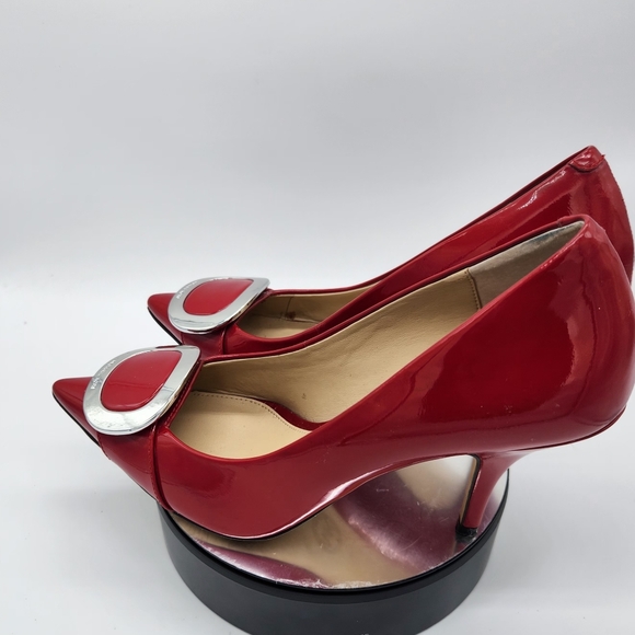 Michael Kors Pauline Red Heels Sz 8 - Picture 3 of 7